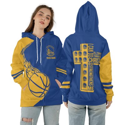 Customize Name Limited Edition Hoodie 3D Golden State Warriors I Can Do All Thing Through Christ