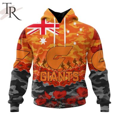 AFL Greater Western Sydney Giants Special ANZAC Day Design Lest We Forget Hoodie AFL Greater Western Sydney Giants Special ANZAC Day Design Lest We Forget Hoodie