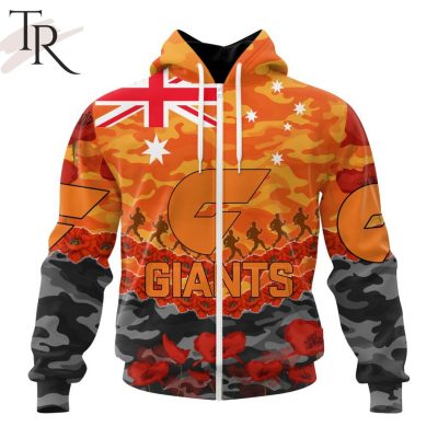 AFL Greater Western Sydney Giants Special ANZAC Day Design Lest We Forget Hoodie AFL Greater Western Sydney Giants Special ANZAC Day Design Lest We Forget Hoodie