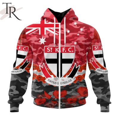 AFL St Kilda Football Club Special ANZAC Day Design Lest We Forget Hoodie AFL St Kilda Football Club Special ANZAC Day Design Lest We Forget Hoodie