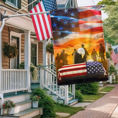 Remembrance Memorial Day American Eagle Honoring All Who Served Veterans Flag TPT1671F - Flagwix