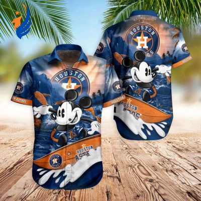 Get in the Spirit with Astros Hawaiian Shirt - Houston Astros Mickey Surfing Design