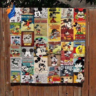 Celebrate 90 Years of Mickey with this Quilt Blanket Cute and Comfy - Blanket Home Decor Gift