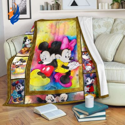 Colorful Mickey Minnie Mouse Sherpa Fleece Quilt Blanket BL1913 - Blanket Home Decor Gift