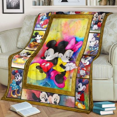 Colorful Mickey Minnie Mouse Sherpa Fleece Quilt Blanket BL1913 - Blanket Home Decor Gift