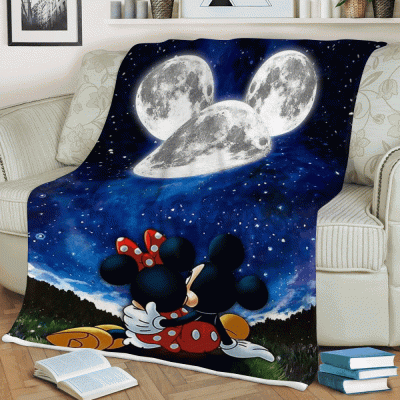 Couple Love Mickey And Minnie Disney 2098 Christmass Lover Sherpa Fleece Quilt Blanket BL1450 - Blanket Home Decor Gift