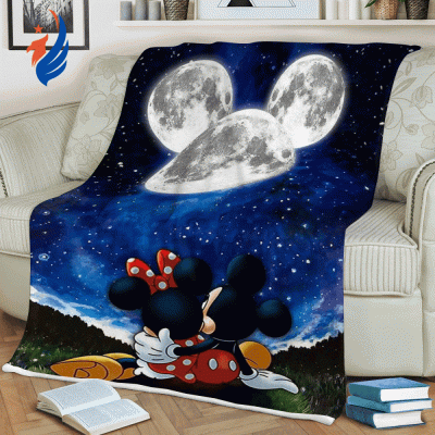 Couple Love Mickey And Minnie Disney 2098 Christmass Lover Sherpa Fleece Quilt Blanket BL1450 - Blanket Home Decor Gift
