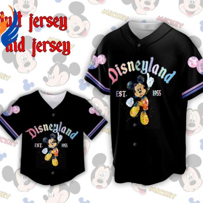 Custom Disneyland Mickey Head Baseball Jersey - Perfect Family Vacation for Baseball Lovers at Magic Kingdom