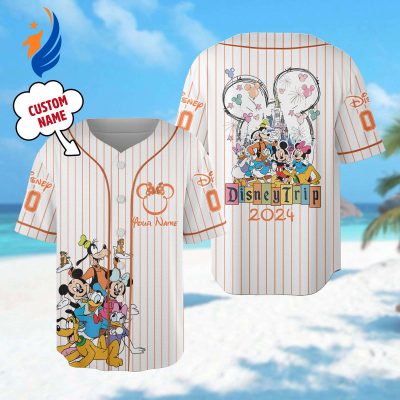 Custom Mickey and Friends Baseball Jersey - Minnie Goofy Donald Team Shirt for Magic Kingdom Vacation