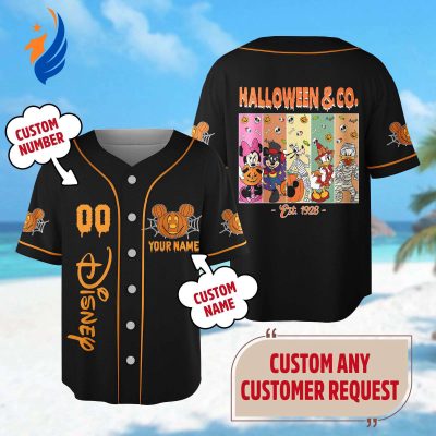 Custom Mickey Mouse Baseball Jersey Mickey and Friends Halloween 1928 Team Magic Kingdom Trick Or Treat Horror Shirt