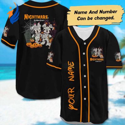 Custom Mickey Mouse Baseball Jersey - Minnie Halloween Team Gift Magic Kingdom Shirt Trick Or Treat Tee