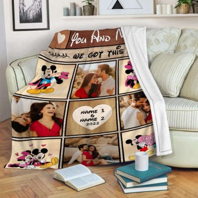 Custom Name And Photo Blanket, Mickey And Minnie Fleece Blanket, Gift For Couple Blanket, Blanket for Mom, Blanket Gift Anniversary - Blanket Home ...