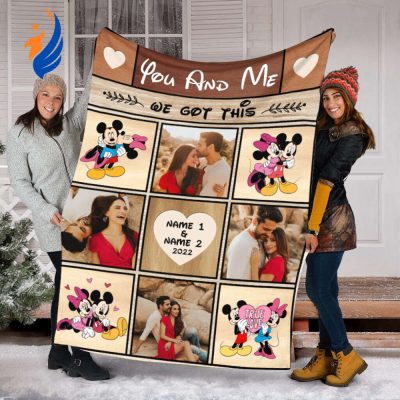 Custom Name And Photo Blanket, Mickey And Minnie Fleece Blanket, Gift For Couple Blanket, Blanket for Mom, Blanket Gift Anniversary - Blanket Home ...
