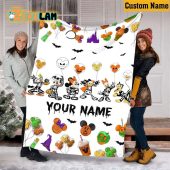 Custom Name Mickey And Friends Halloween Blanket - demo10