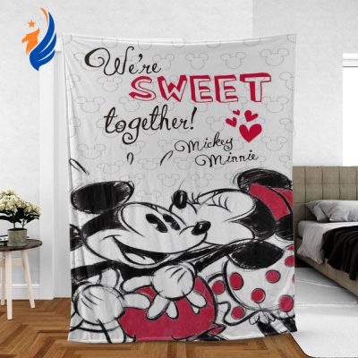 Custom Name Mickey and Minnie Mouse  Sherpa Fleece Quilt Blanket BL2420 - Blanket Home Decor Gift