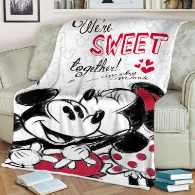 Custom Name Mickey and Minnie Mouse  Sherpa Fleece Quilt Blanket BL2420 - Blanket Home Decor Gift