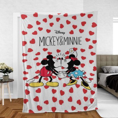 Custom Name Mickey and Minnie  Sherpa Fleece Quilt Blanket BL2422 - Blanket Home Decor Gift