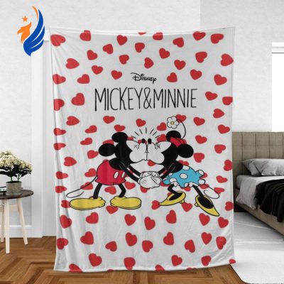 Custom Name Mickey and Minnie  Sherpa Fleece Quilt Blanket BL2422 - Blanket Home Decor Gift