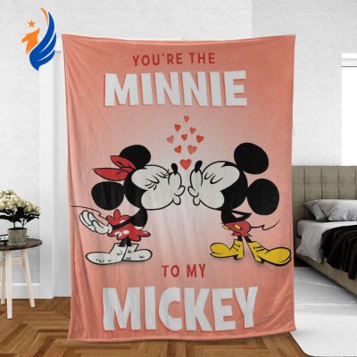 Custom Name Mickey and Minnie Sherpa Fleece Quilt Blanket BL2426 - Blanket Home Decor Gift