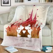 Custom Name Mickey And Minnie Valentines Day Sherpa Fleece Quilt Blanket Bl2436 Blanket Home Decor Gift 4.jpeg - demo10