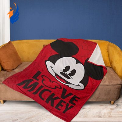 Custom Name Mickey Disney  Sherpa Fleece Quilt Blanket BL2429 - Blanket Home Decor Gift