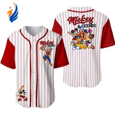 Personalized Mickey Minnie and Friends Disney Baseball Jersey: Perfect Fan Gift!