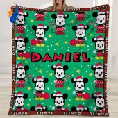 Custom Name Mickey Minnie Xmas Blanket - Blanket Home Decor Gift