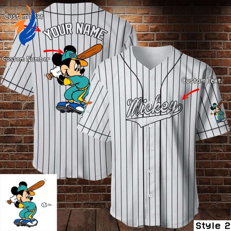 Personalized Mickey Mouse Baseball Jersey - Perfect Disney Gift for Baseball Lovers