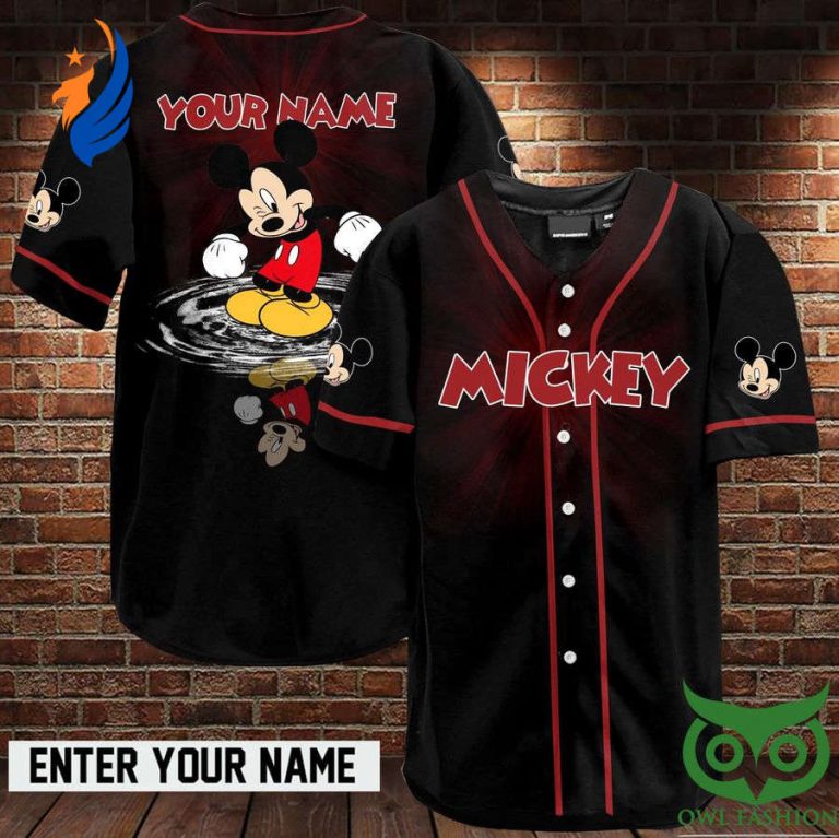 Personalized Mickey Smiling Baseball Jersey Shirt - Custom Name Design