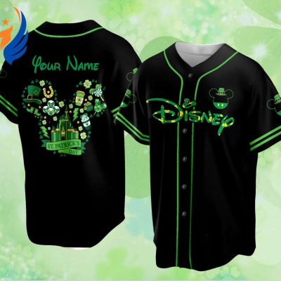 Personalized Mickey St Patrick Family Vacation Jersey - Custom Baseball Jersey for Disneyland Trip Ideal for Baseball Lovers