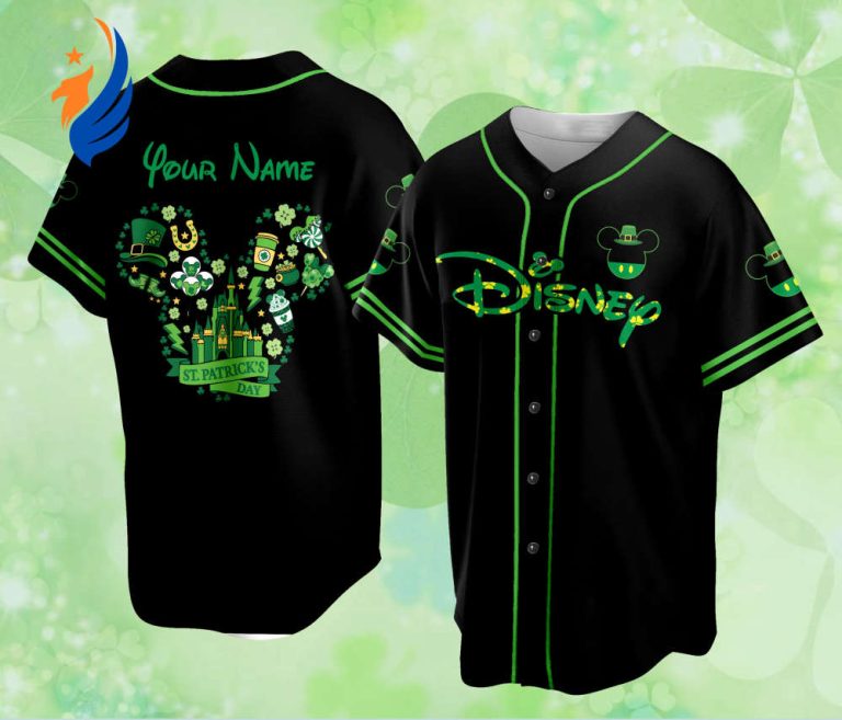 Personalized Mickey St Patrick Family Vacation Jersey - Custom Baseball Jersey for Disneyland Trip Ideal for Baseball Lovers