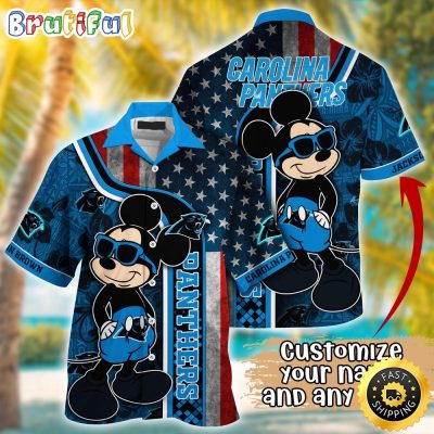 Customized NFL Carolina Panthers Hawaiian Shirt Mickey Mouse Tropical Shirt