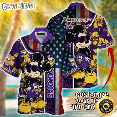 Customized NFL Minnesota Vikings Hawaiian Shirt Mickey Mouse Tropical Shirt