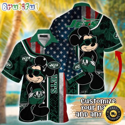 Customized NFL New York Jets Hawaiian Shirt Mickey Mouse Tropical Shirt
