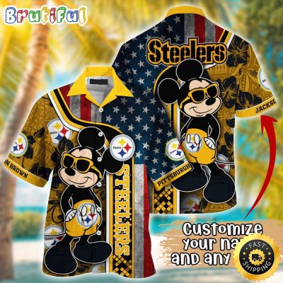 Customized NFL Pittsburgh Steelers Hawaiian Shirt Mickey Mouse Tropical Shirt