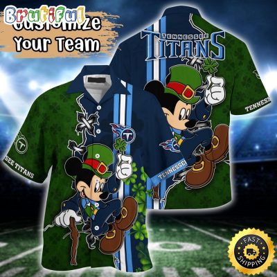 Customized NFL Tennessee Titans Hawaiian Shirt Mickey Mouse Saint Patricks Day Hawaii Shirt