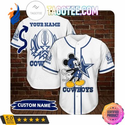 Custom Dallas Cowboys 3D Mickey Baseball Jersey Shirt 2102 - Official NFL Merchandise