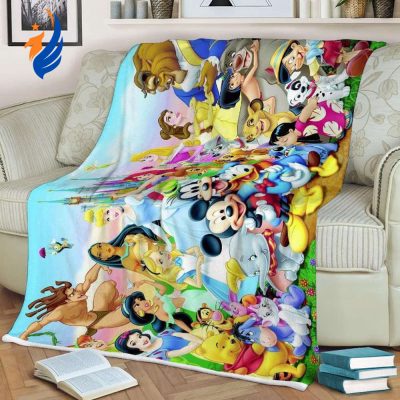 Disney All Characters All Princesses Mickey Mouse Lilo And Stitch Ariel Blanket Gift For Fan - Blanket Home Decor Gift