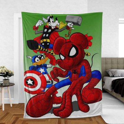 Disney Fan Gift, Marvel Mickey Fan Gift, Mickey As The Avengers Comfy Sofa Throw Blanket Gift - Blanket Home Decor Gift