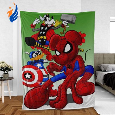 Disney Fan Gift, Marvel Mickey Fan Gift, Mickey As The Avengers Comfy Sofa Throw Blanket Gift - Blanket Home Decor Gift
