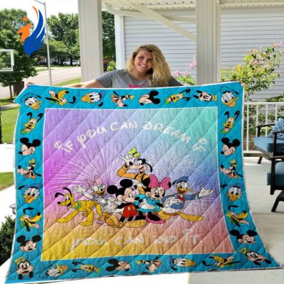Disney If You Can Dream Mickey Mouse Inspired Quilt Blanket Disney Bedding Set - Blanket Home Decor Gift