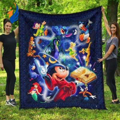 Disney Mickey Minnie Mouse And Friend Quilt Blanket Disney Mickey and Minnie Mouse Quilt Bedding Set with Friends - Blanket Home Decor Gift