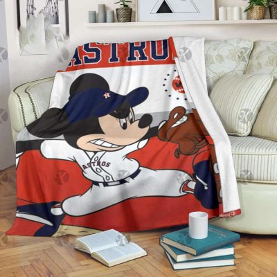 Disney Mickey Mouse Houston Astros Team Baseball Fleece Blanket - Blanket Home Decor Gift Disney Mickey Mouse Houston Astros Team Baseball Fleece Blanket - Blanket Home Decor Gift