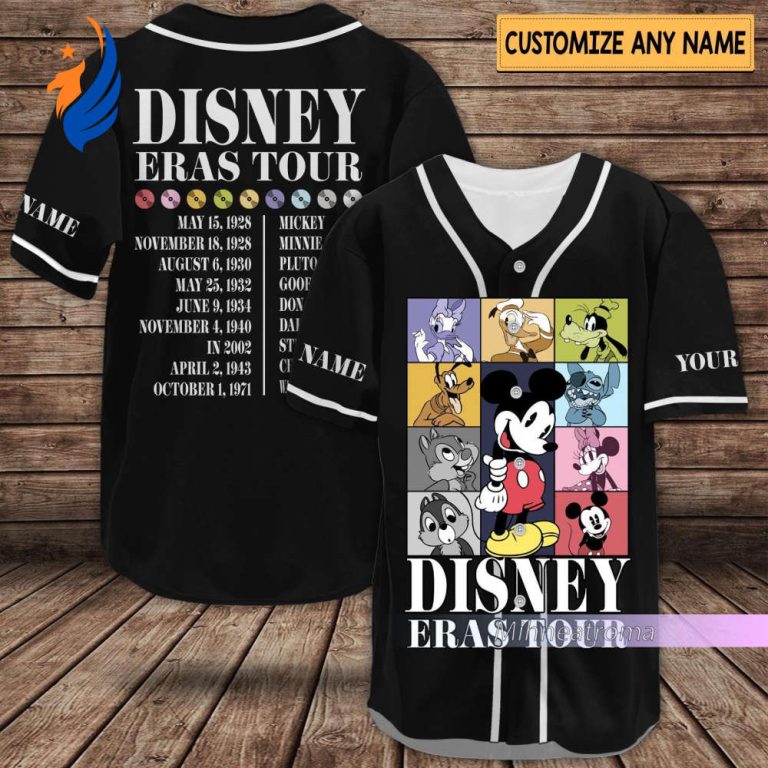 Disneyland Eras Tour Baseball Jersey Shirt - Mickey Concert Music Personalized Shirt