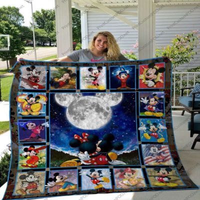 Full Moon Mickey Mouse Quilt Blanket Perfect for Fans - Blanket Home Decor Gift
