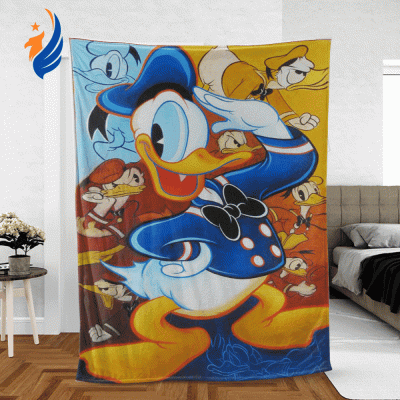 Funny Face Donald Duck Mickey Mouse Sherpa Fleece Quilt Blanket BL1716 - Blanket Home Decor Gift