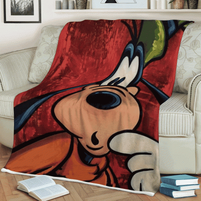 Funny Face Goofy Mickey Mouse Sherpa Fleece Quilt Blanket BL1715 - Blanket Home Decor Gift