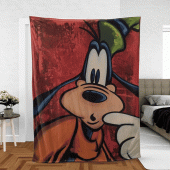 Funny Face Goofy Mickey Mouse Sherpa Fleece Quilt Blanket Bl1715 Blanket Home Decor Gift 4.gif - demo10