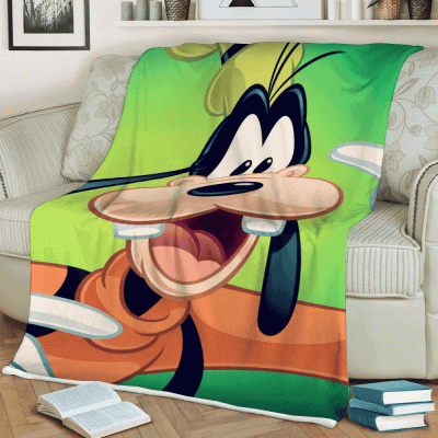 Funny Face Goofy Mickey Mouse Sherpa Fleece Quilt Blanket BL2528 - Blanket Home Decor Gift