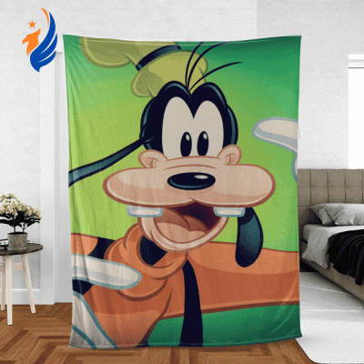 Funny Face Goofy Mickey Mouse Sherpa Fleece Quilt Blanket BL2528 - Blanket Home Decor Gift